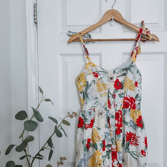 Urban Outfitters Colorful Floral Midi Dress - Picture 3 of 10